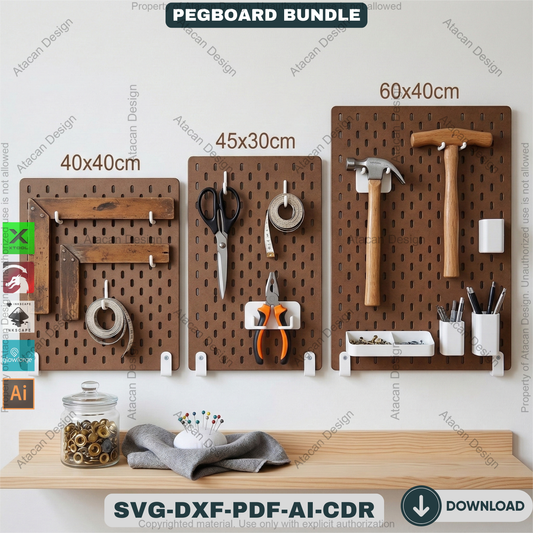 Ikea Skadis Compatible Pegboard Template 20 Sizes Wood Wall Organizer Display Panel 940