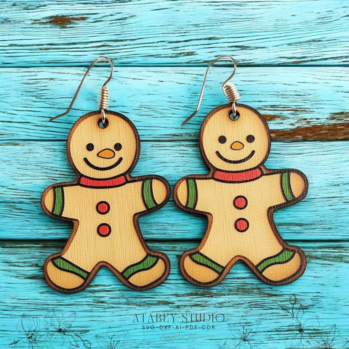 Festive Laser Cut Earring Jig Bundle | Cute Holiday Earrings – Santa, Gingerbread Man, Stocking & More 873