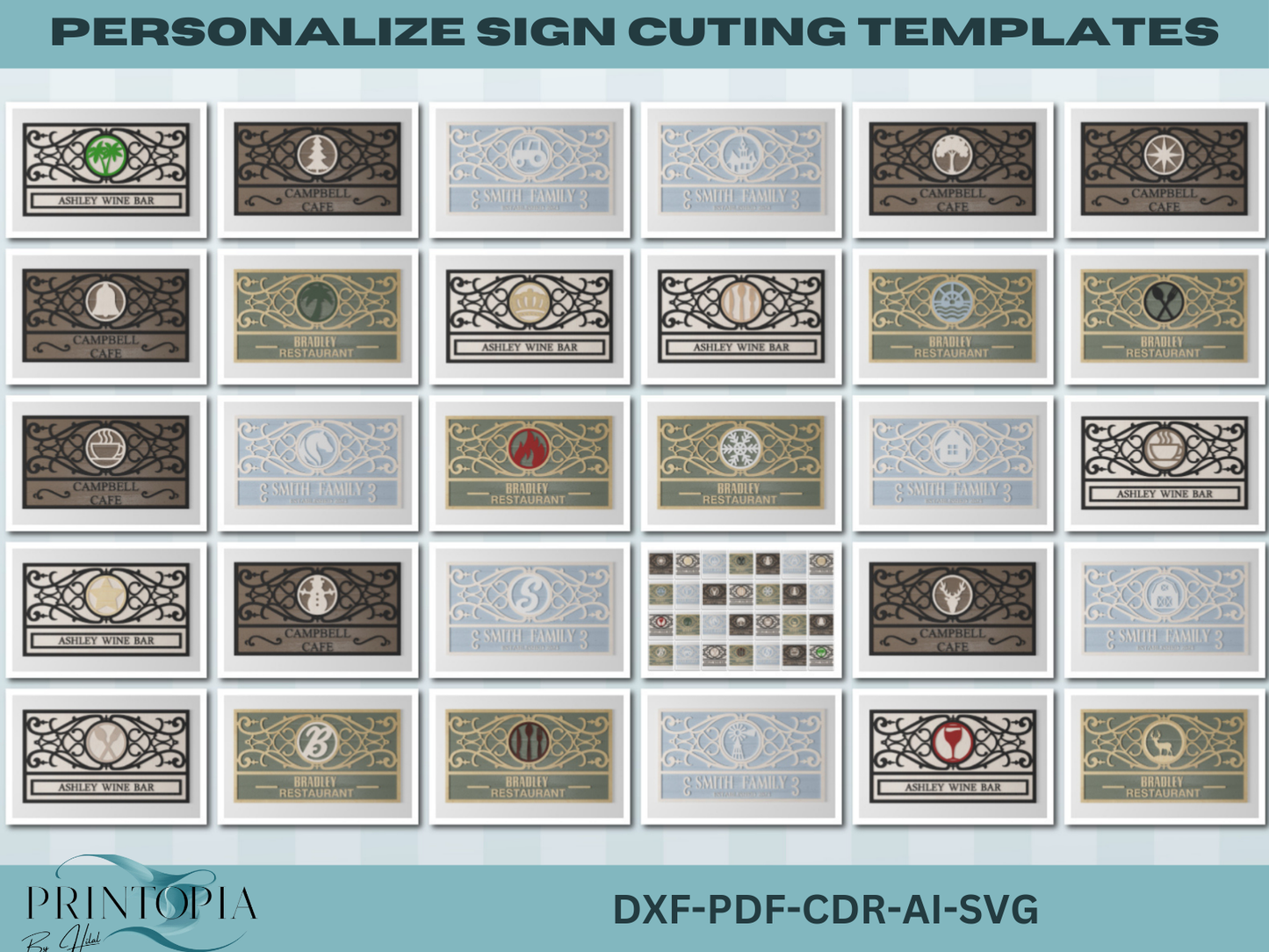 Customizable Sign Cutting Templates – Perfect for Cricut, Silhouette, Laser Cutters & More 128