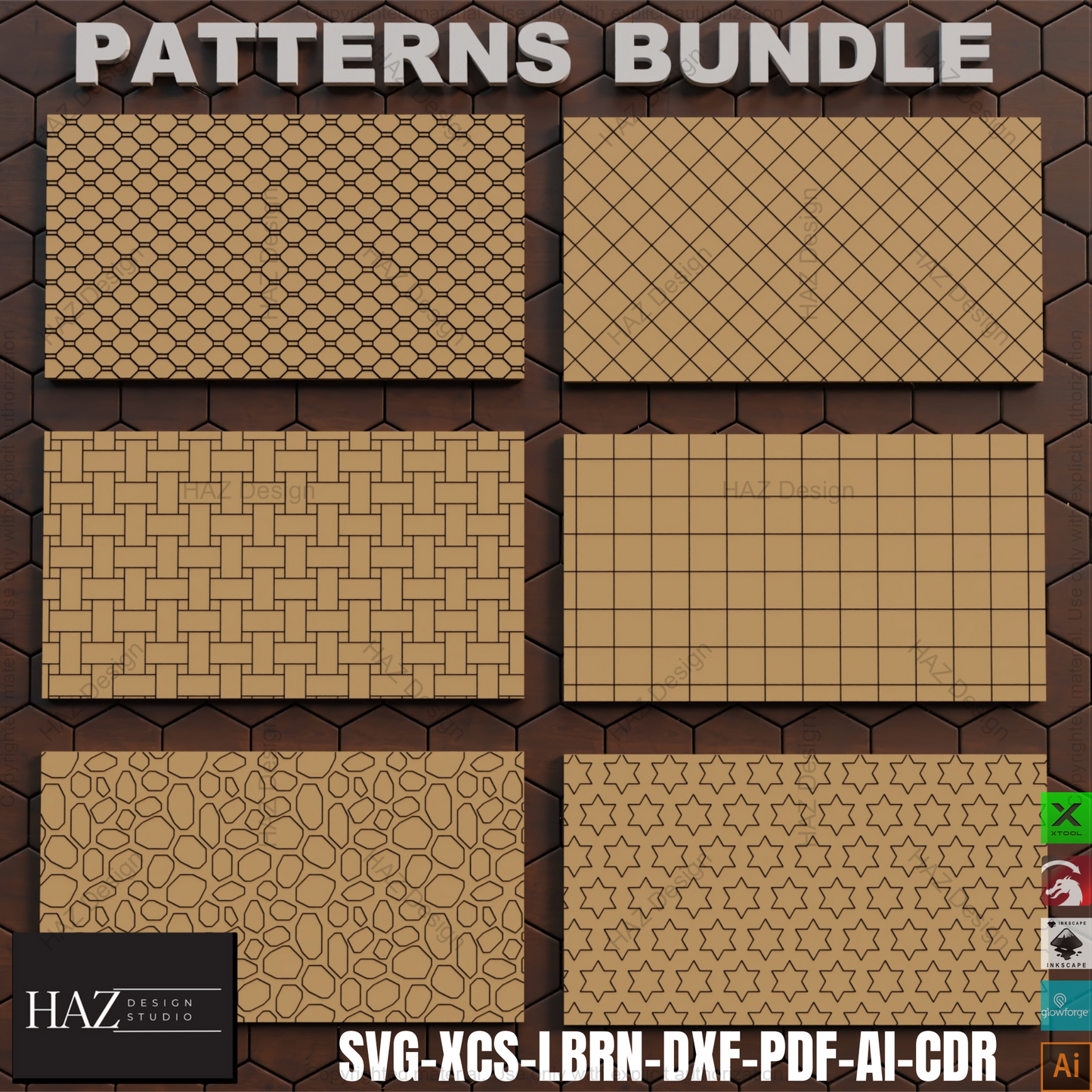 Geometric Pattern Bundle: Seamless Art for Laser Cutting & Engraving,Versatile Pattern Designs: Perfect for Laser Cutters and Engravers! 402