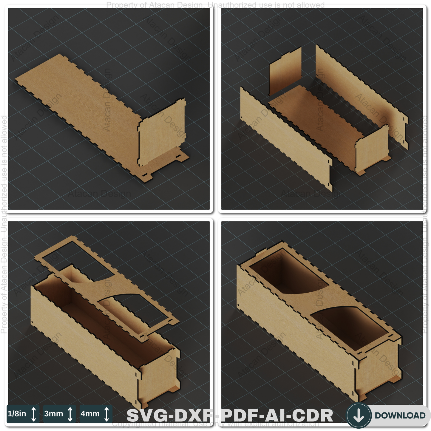 Laser Cut Wooden gift Box - Five Themed Wine Box Designs for Crafting Projects Elegant Wooden Wine Box 805