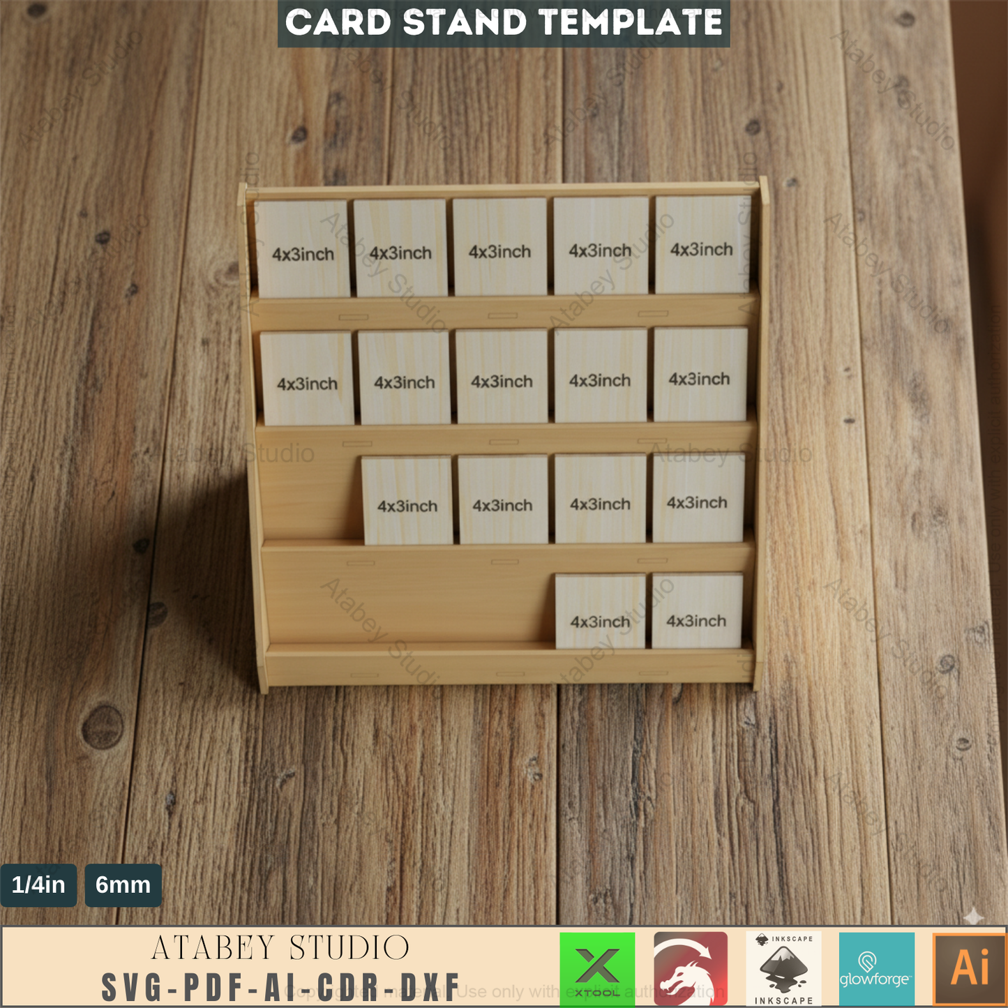 Wooden Craft Fair Point of sale Carded Earrings Display Stand / laser cut SVG, DXF, Ai 469