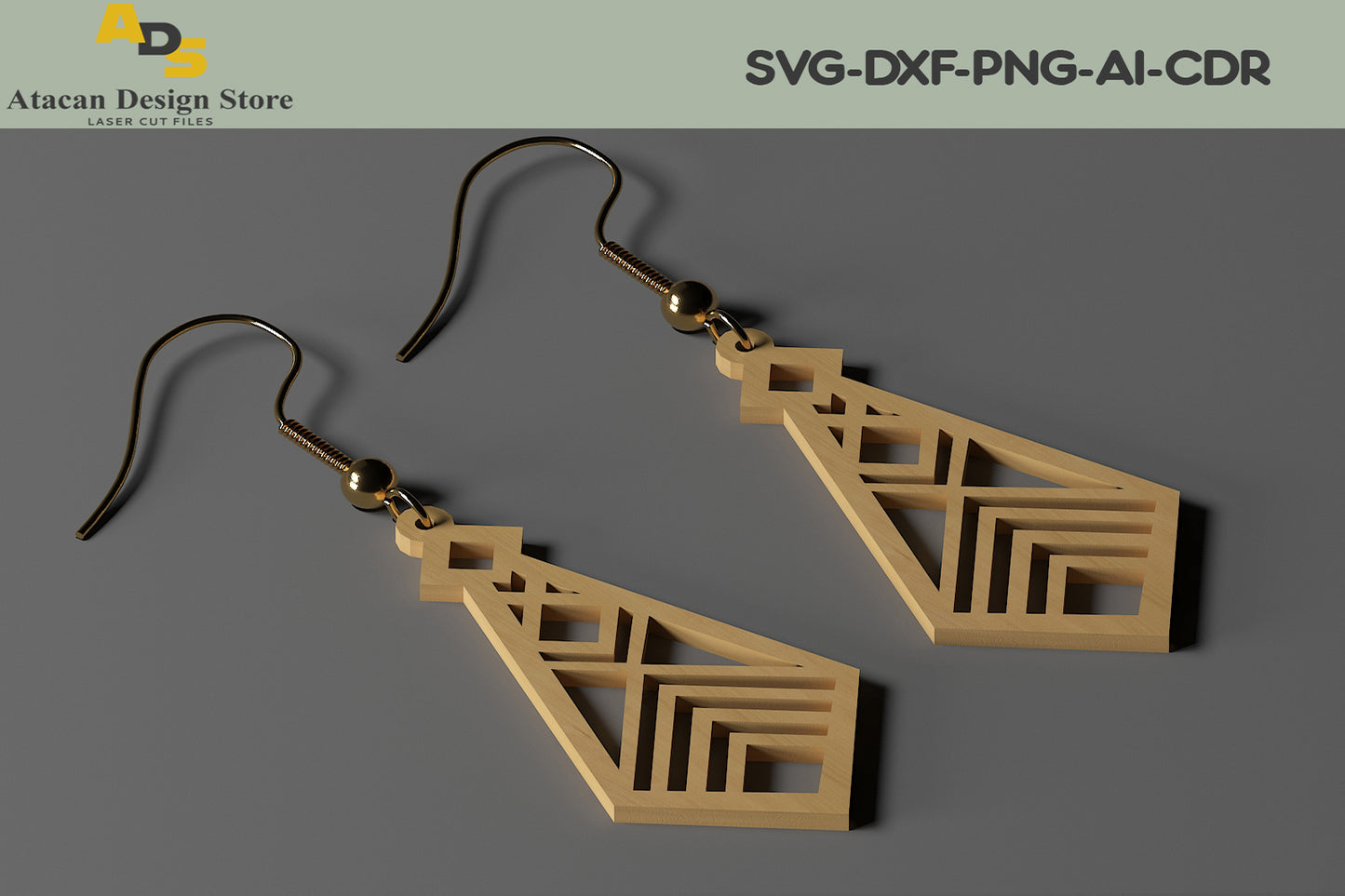 Wood Earrings Bundle / Earring Templates Laser cut files SVG, DXF, CDR ADS217