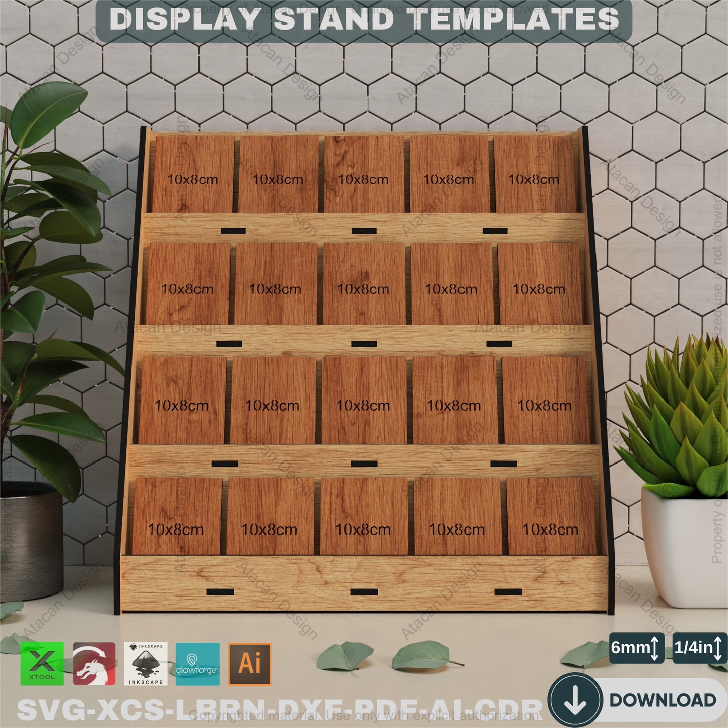Laser Cut Retail Display Stand - 4 Tier Market Shelves, Digital Files,Retail Display Stand - Laser Cut Plans, Trading Market Shelves 863