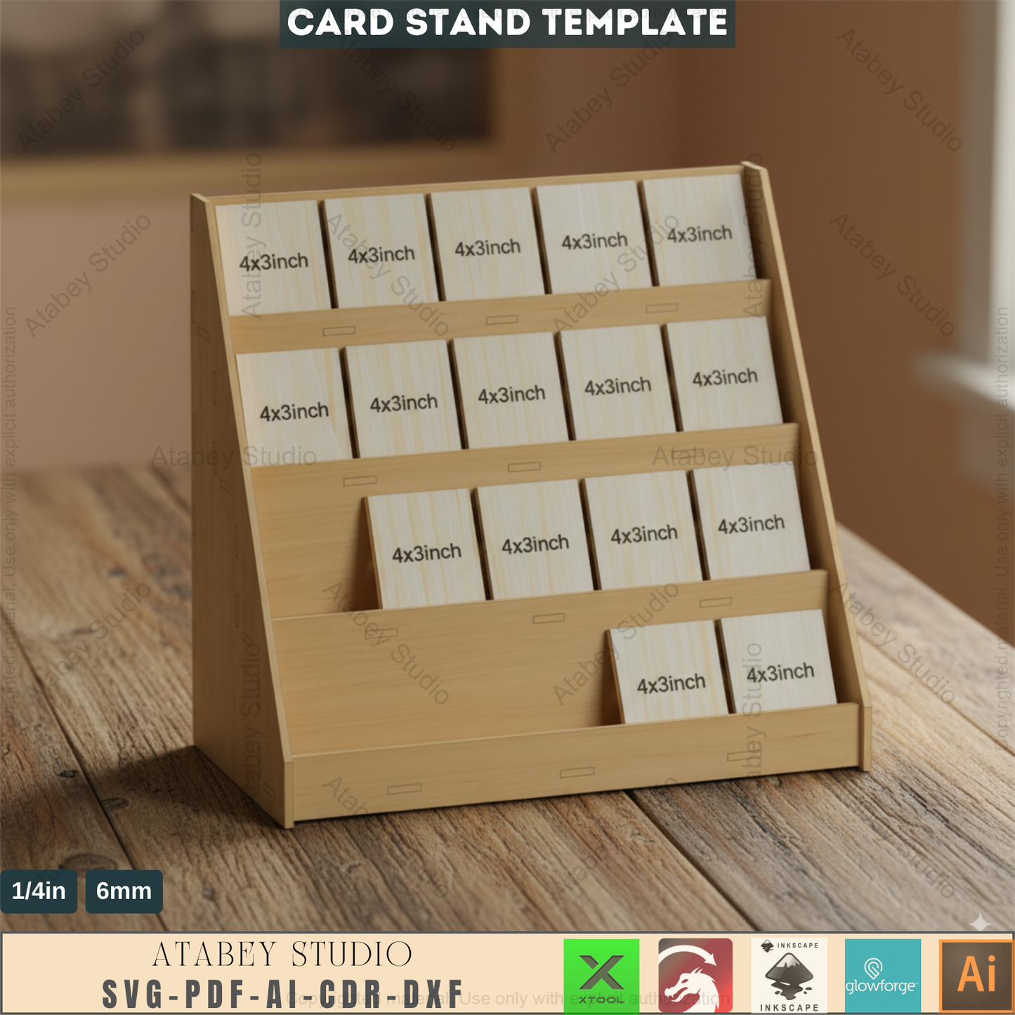 Wooden Craft Fair Point of sale Carded Earrings Display Stand / laser cut SVG, DXF, Ai 469