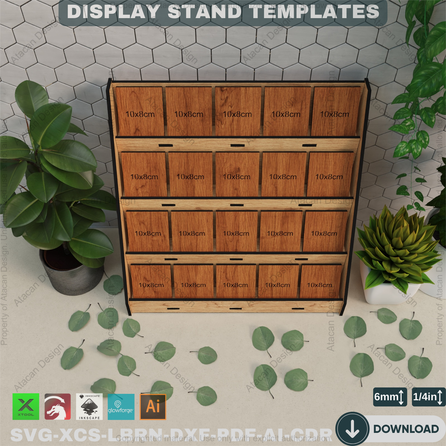 Laser Cut Retail Display Stand - 4 Tier Market Shelves, Digital Files,Retail Display Stand - Laser Cut Plans, Trading Market Shelves 863