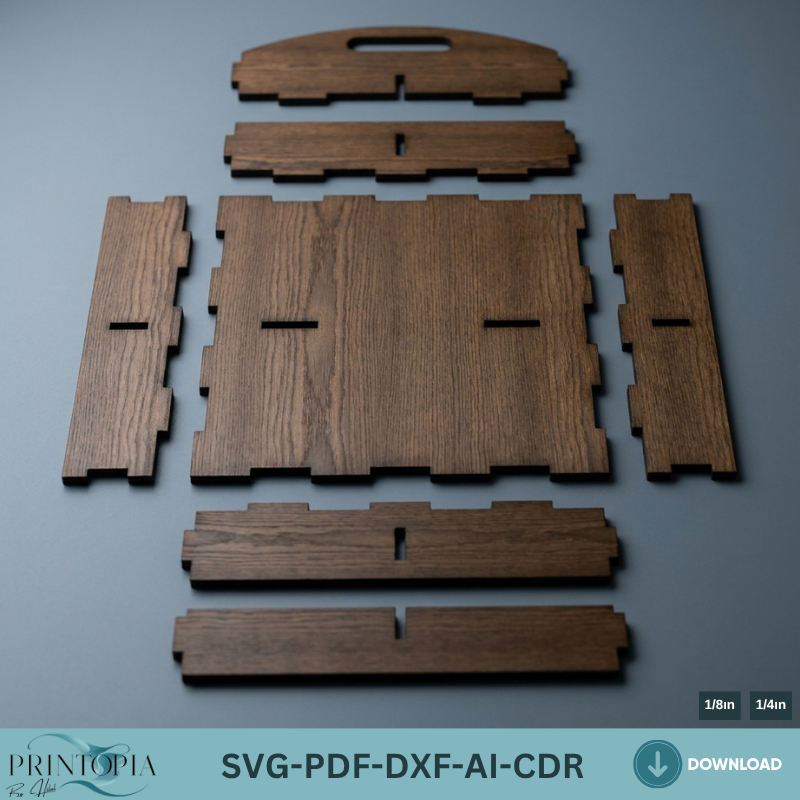 Laser Cut Divided Wooden Tray - Snack Trays Serving and Organization 188