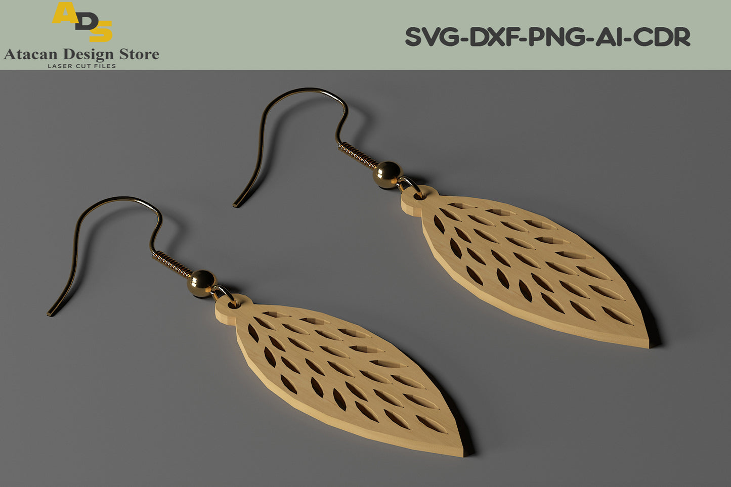 Earring Designs / Glowforge Cricut Jewelry Pendants SVG, DXF, CDR ADS218