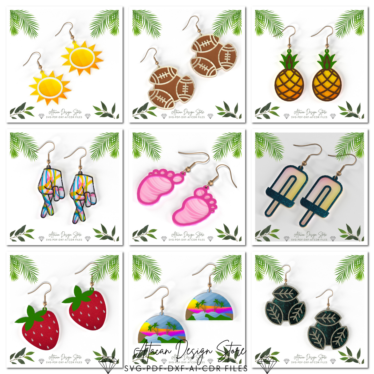 Unique Earring Design Collection - DIY Creative Jewelry Mega Pack - Geometric, Nature, Holiday, Bee, Diverse Themes and more 658