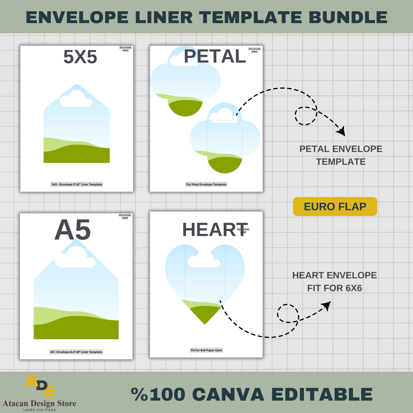 Customizable Envelope Liner Templates: 18 Designs for Any Occasion 739