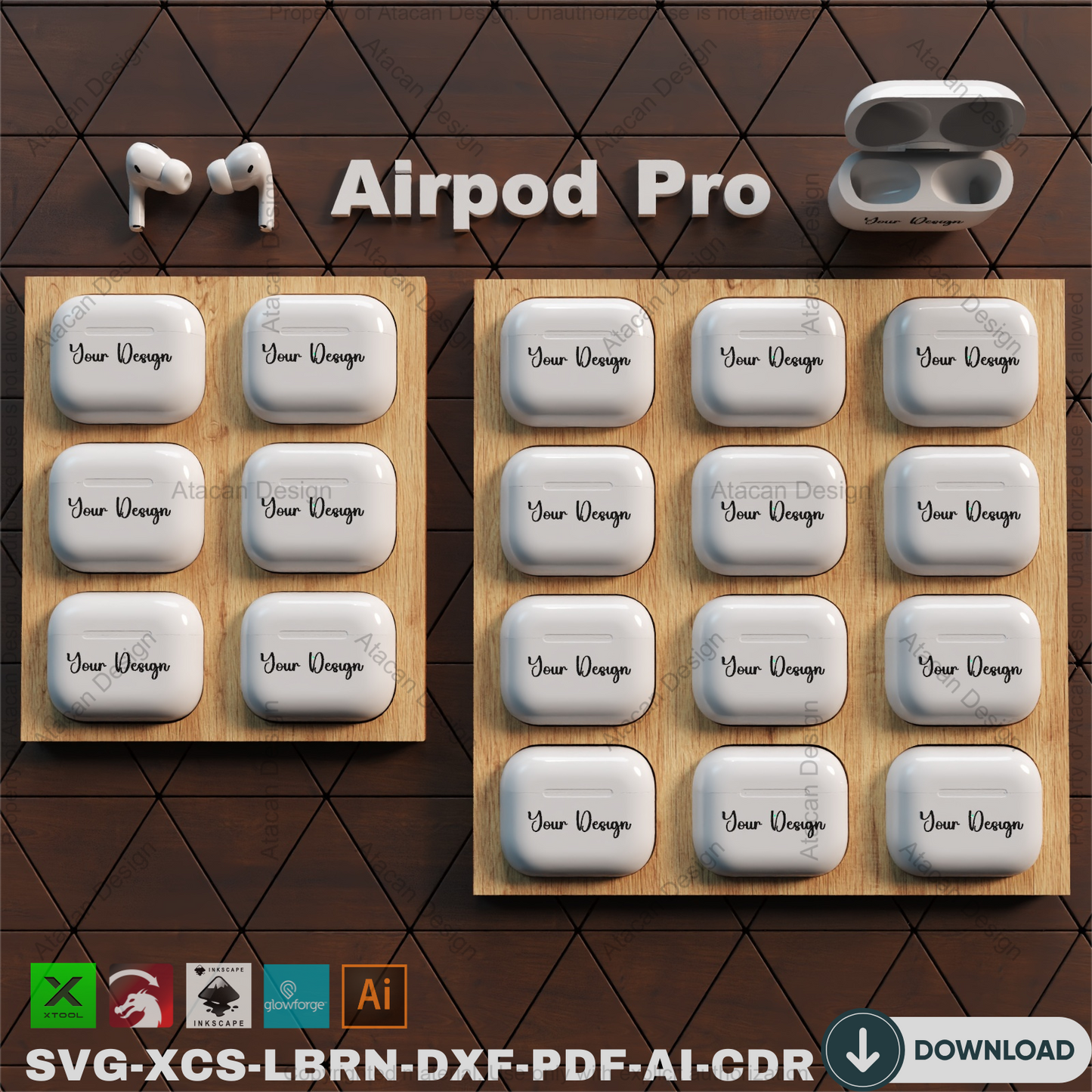 Airpod Jig - Laser Engraving Template, All Generations SVG Vector,Laser Cut Airpod Jig - Engraving Template, All Airpod Models 866