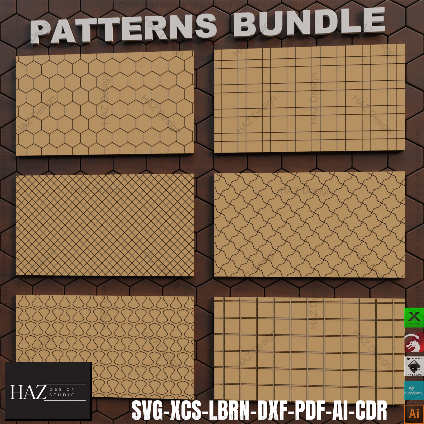 Geometric Pattern Bundle: Seamless Art for Laser Cutting & Engraving,Versatile Pattern Designs: Perfect for Laser Cutters and Engravers! 402