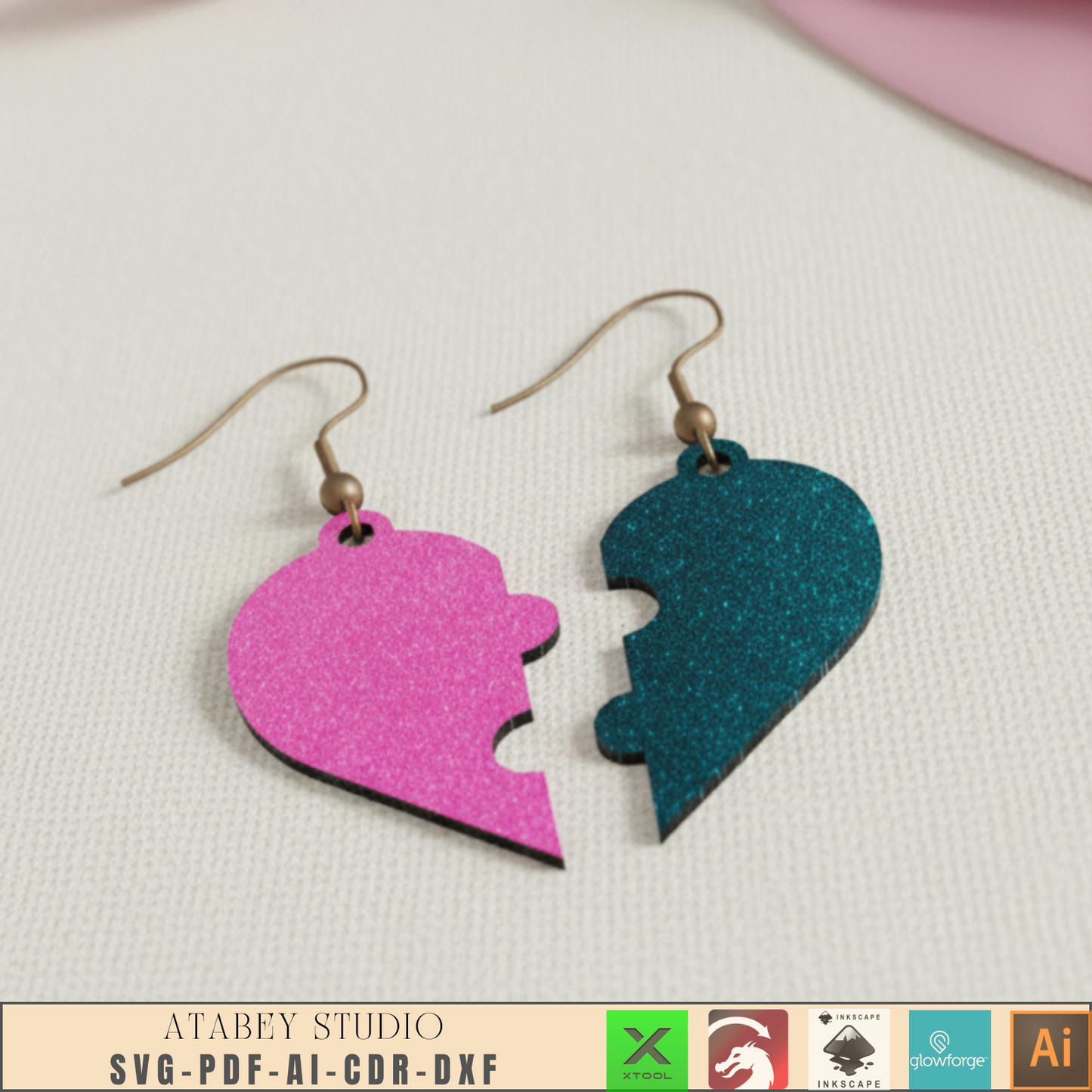 Laser Cut Wooden Earrings / Jewelry Set / Creative Earring Designs for Laser Cutting 953