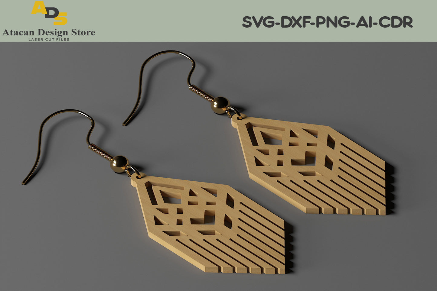 Earring Designs / Glowforge Cricut Jewelry Pendants SVG, DXF, CDR ADS218