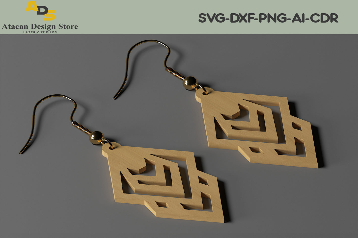 Earring Designs / Glowforge Cricut Jewelry Pendants SVG, DXF, CDR ADS218