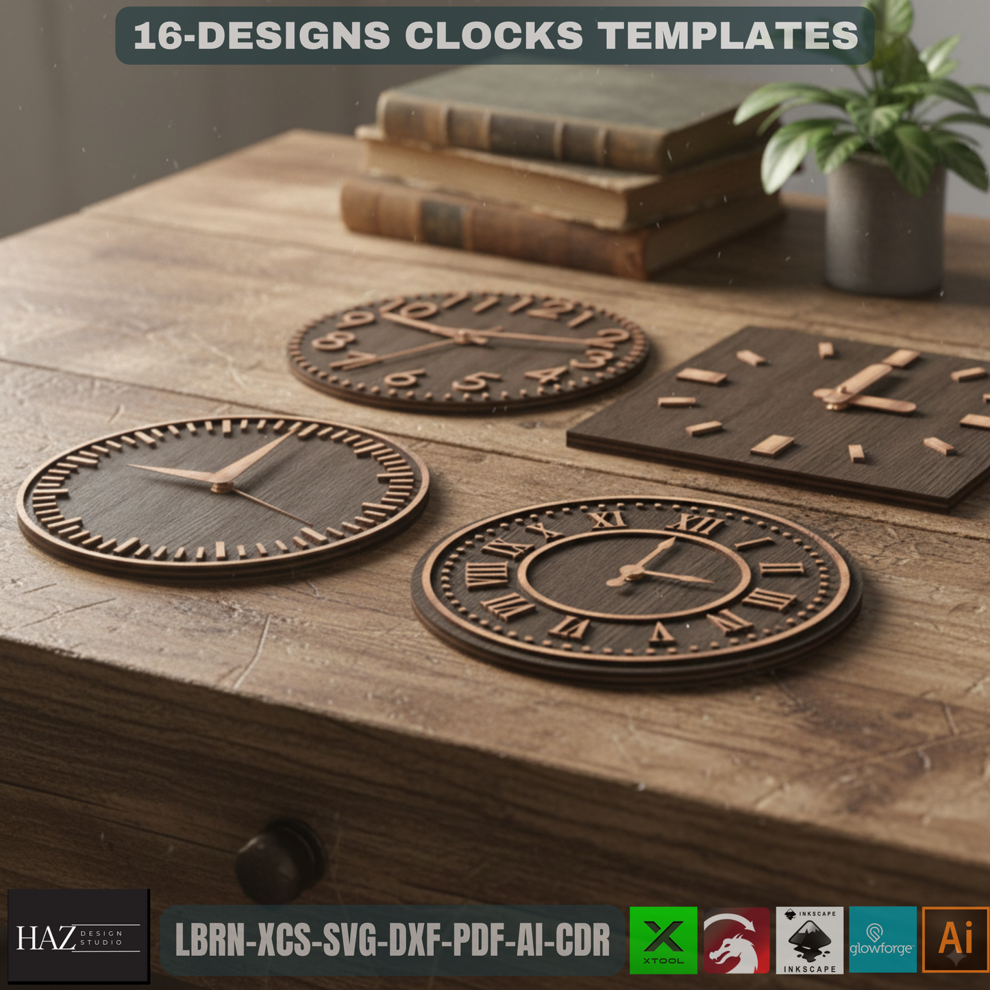 Clock Crafter's Mega Pack, DIY Laser Cut Designs, Wall Art SVG Files for Glowforge & Xtool 467