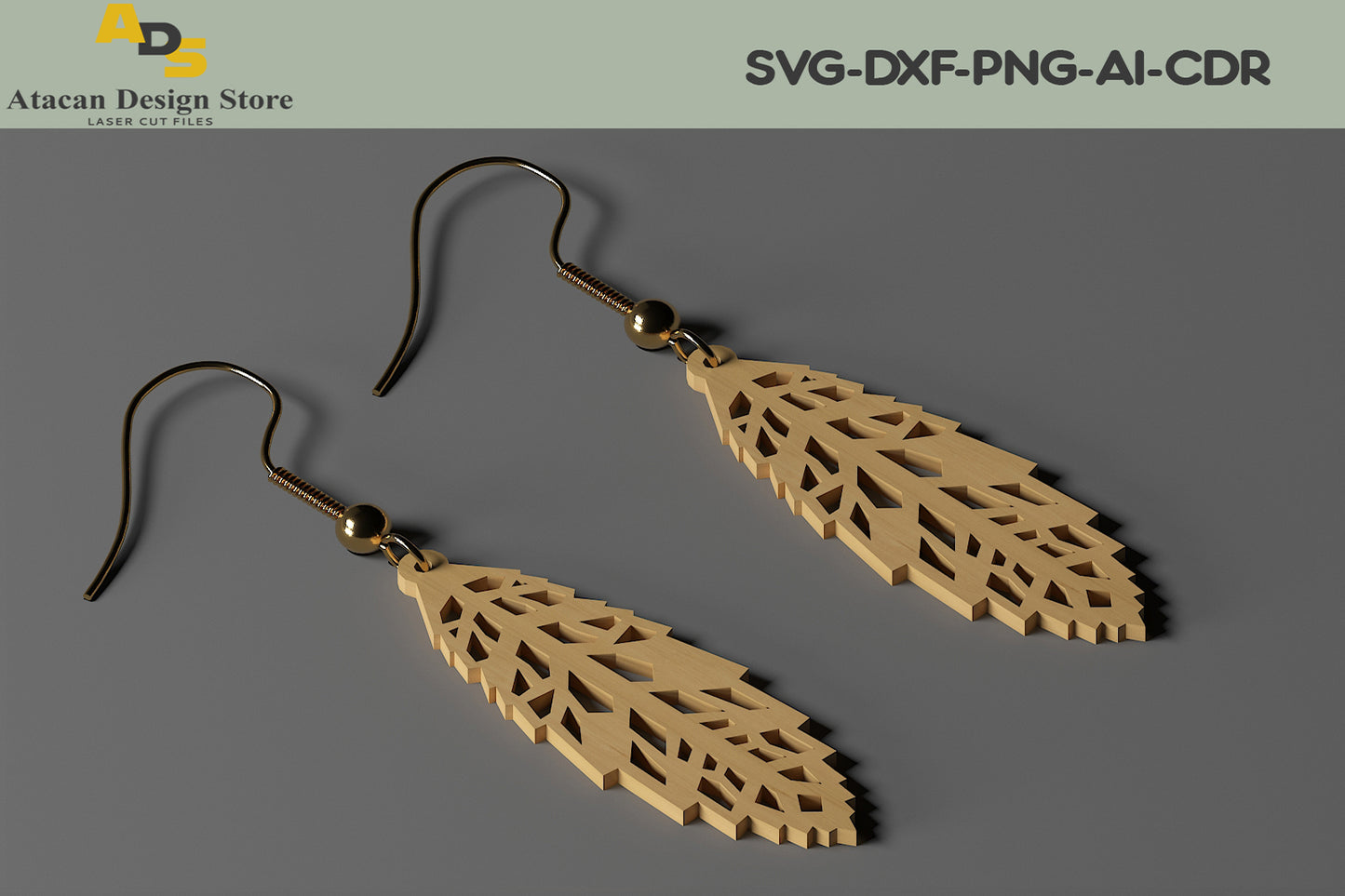 Laser Cut Jewelry Earrings / Teardrop Pendants Vector Files SVG, DXF, CDR ADS219