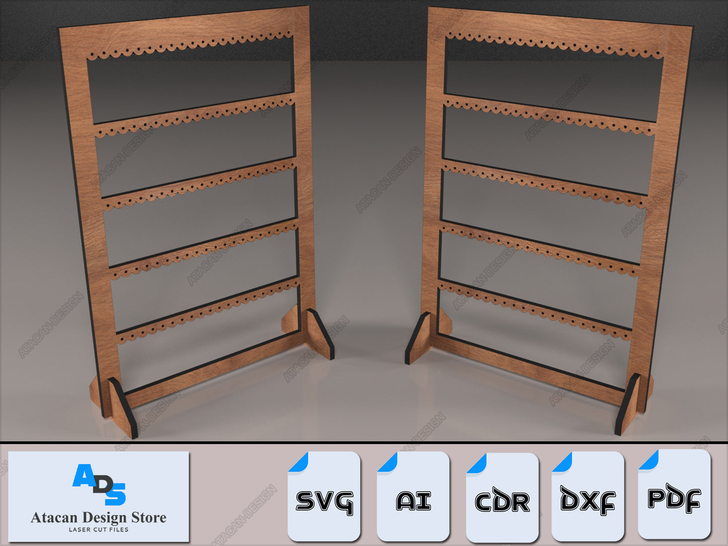 Earring Display Stand / Jewelry Organiser / Necklace ornament Hanger / Earring holder Tamplates 276