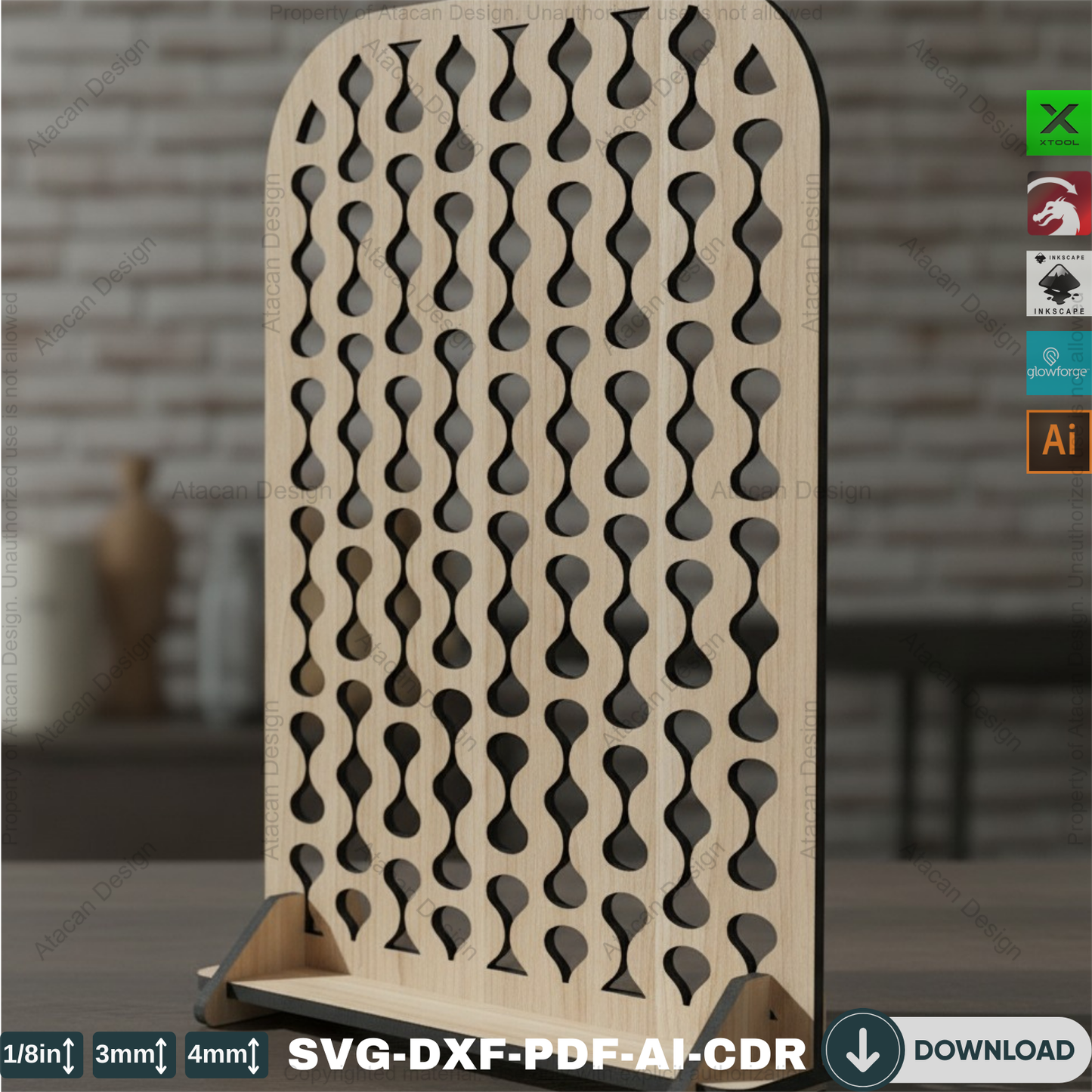 8 Style Earring Stand Laser Cut Svg Files / Earrings Holders / Jewellery Displays Glowforge DXF SVG CDR Ai Files 327