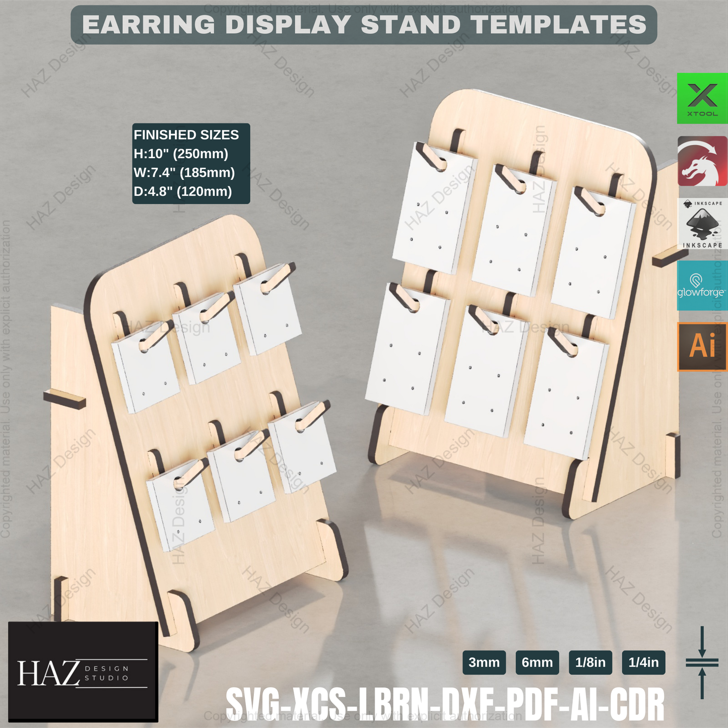 Earring Display Stand: Laser Cut Files for Jewelry Makers 411