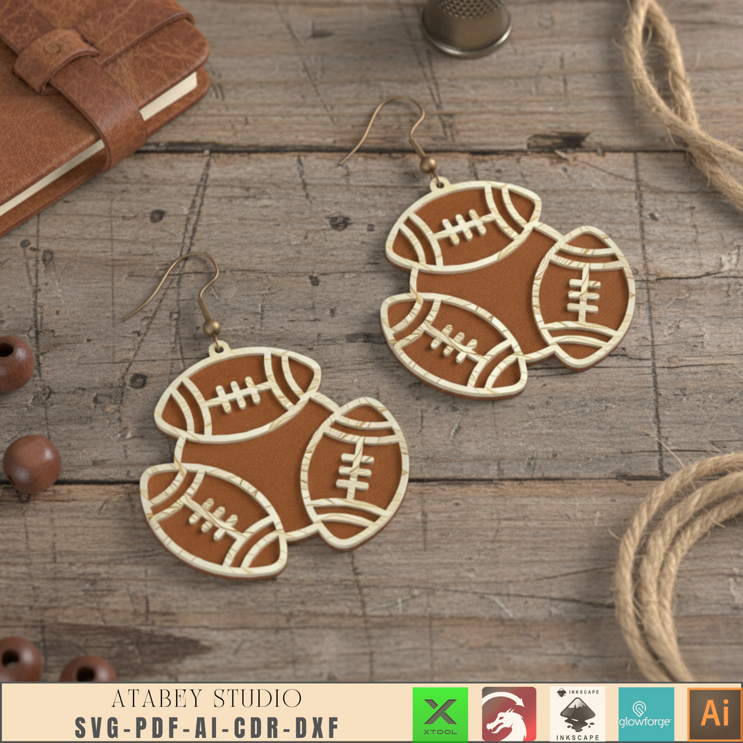 Laser Cut Wooden Earrings / Jewelry Set / Creative Earring Designs for Laser Cutting 953