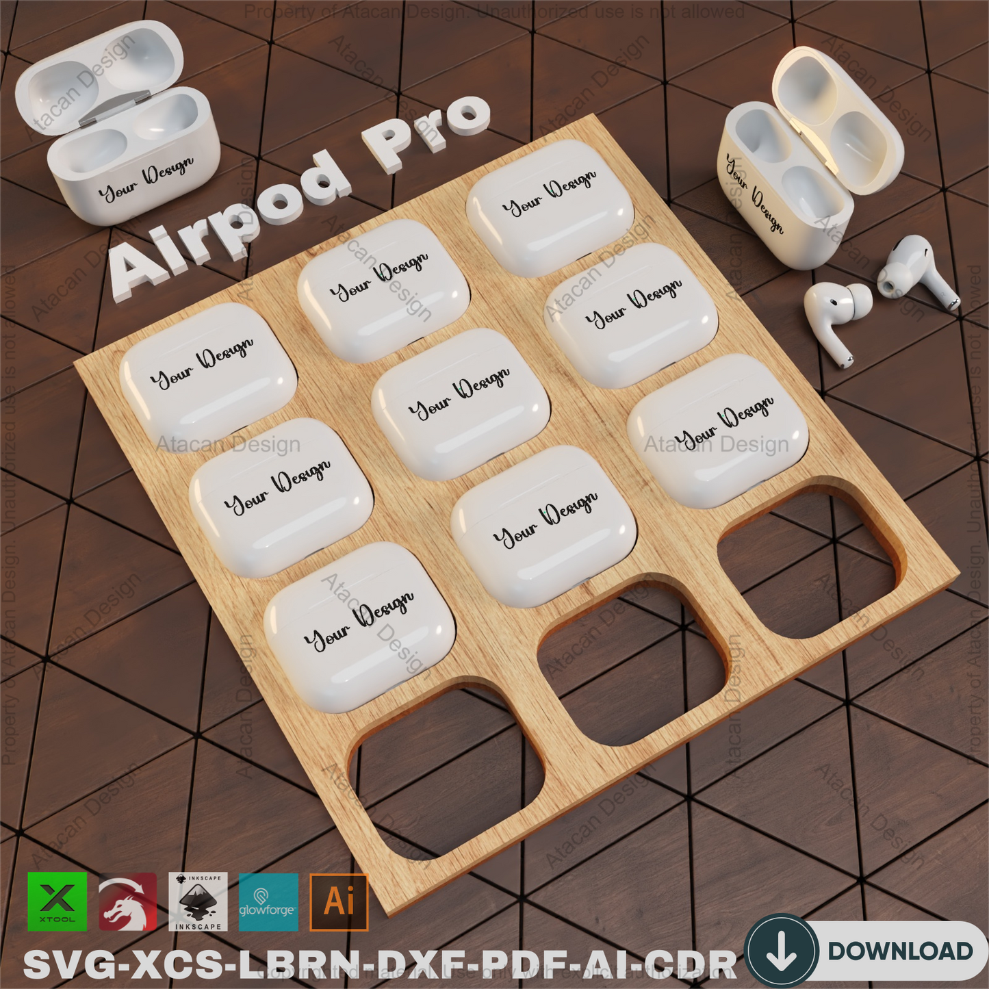Airpod Jig - Laser Engraving Template, All Generations SVG Vector,Laser Cut Airpod Jig - Engraving Template, All Airpod Models 866