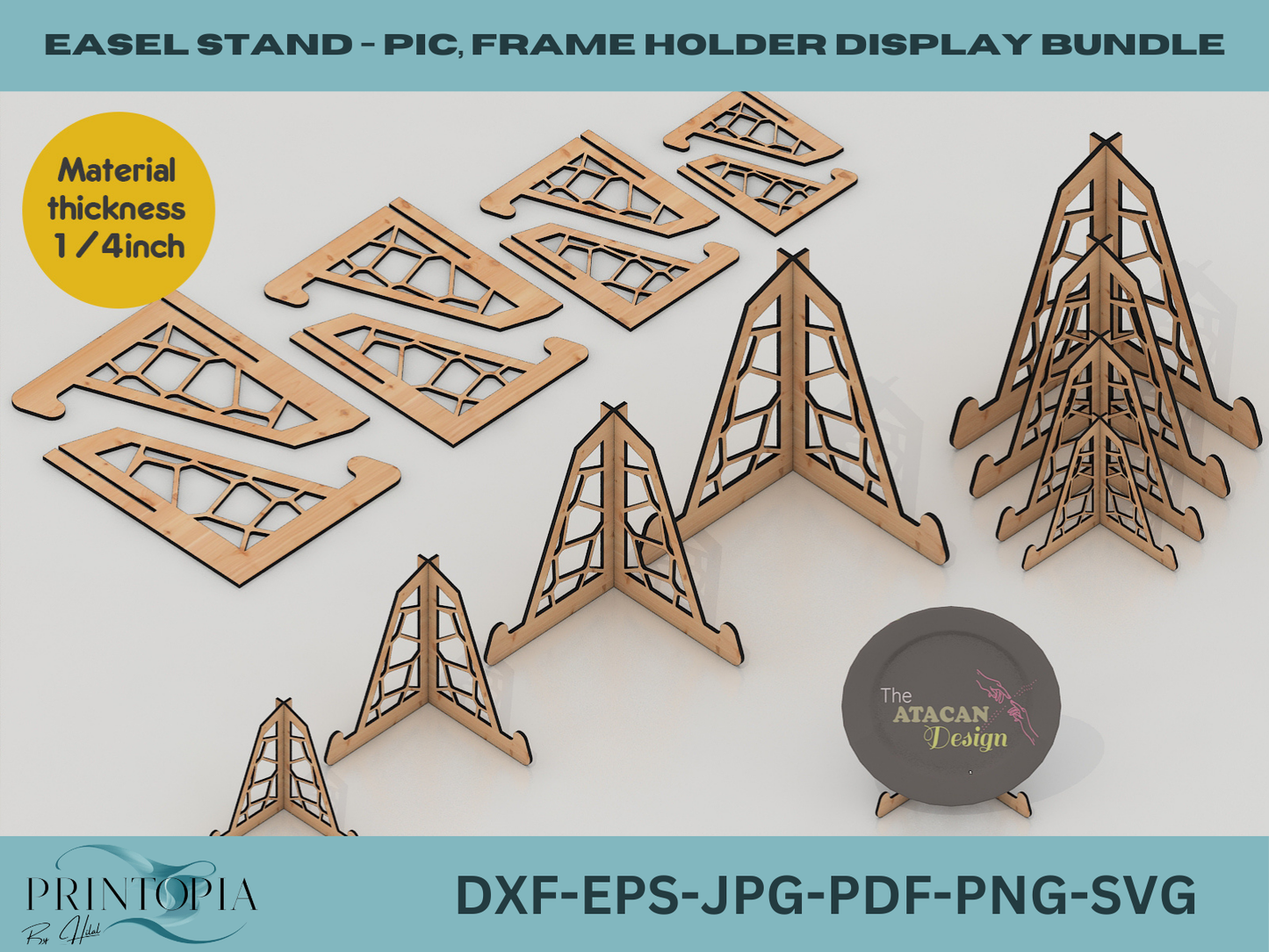 Versatile Easel Stand Bundle for Laser Cutting Perfect for Frames Pics,Ideal for 3mm Laser Cutting Projects 137