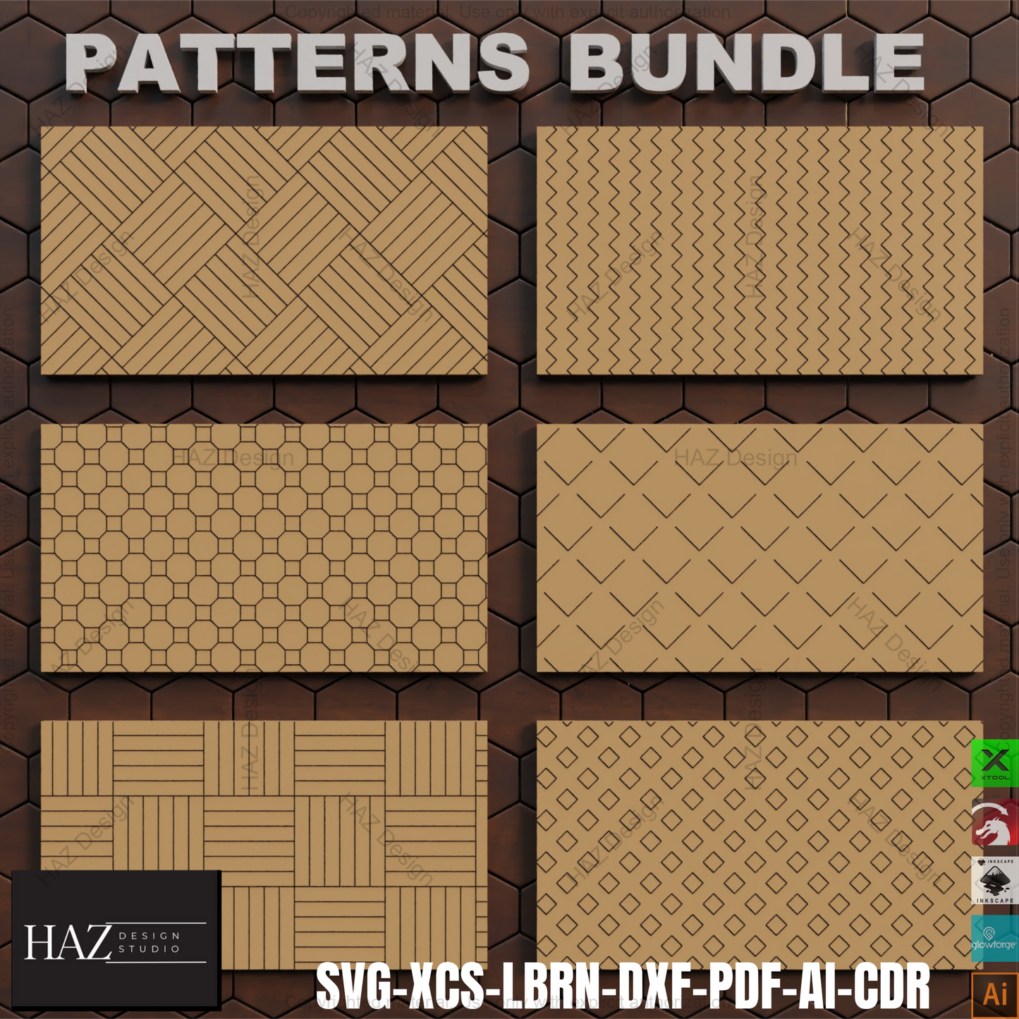 Geometric Pattern Bundle: Seamless Art for Laser Cutting & Engraving,Versatile Pattern Designs: Perfect for Laser Cutters and Engravers! 402