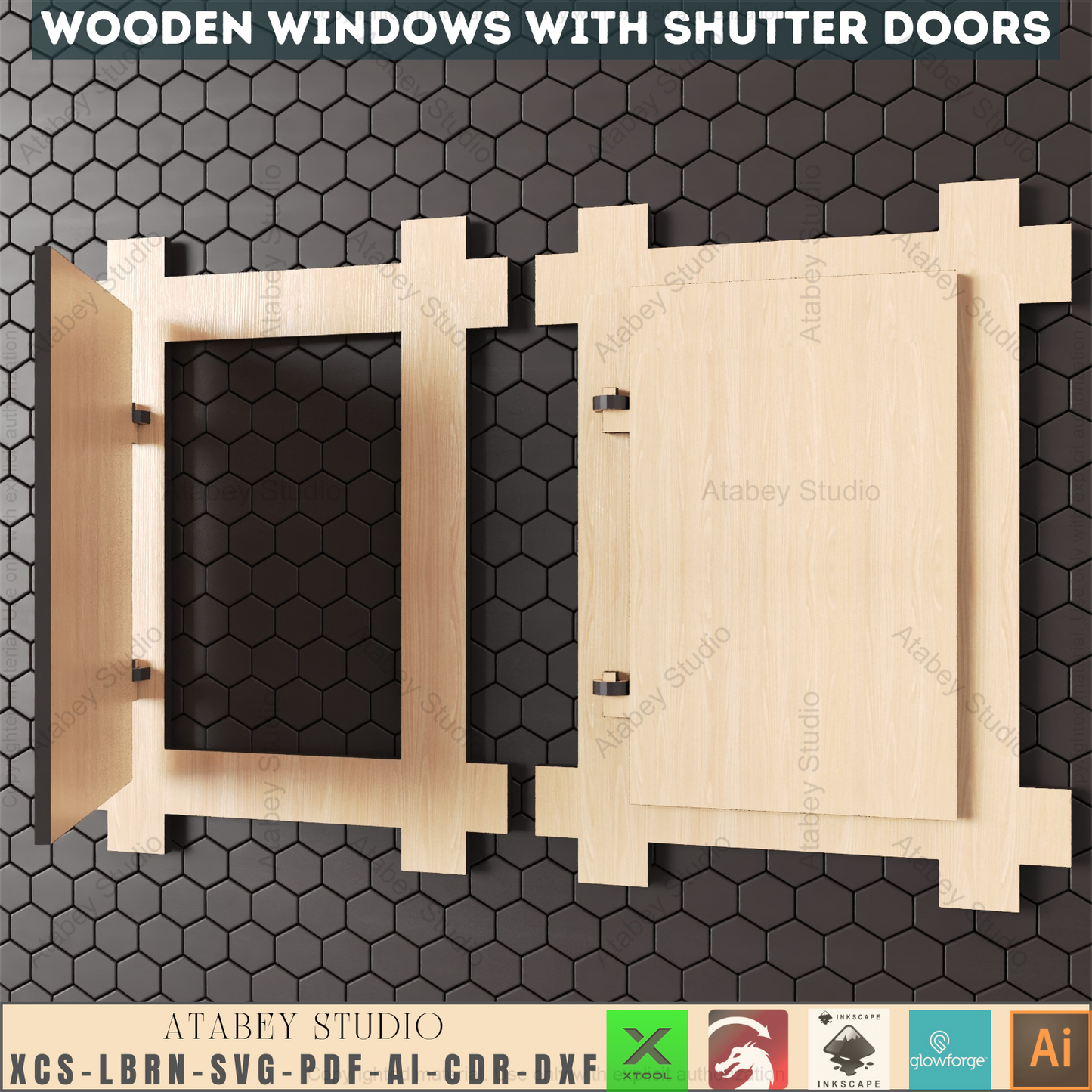 Laser Cut Decorative Window & Shutter Collection | 8 Unique Designs, DIY Craft Templates 942