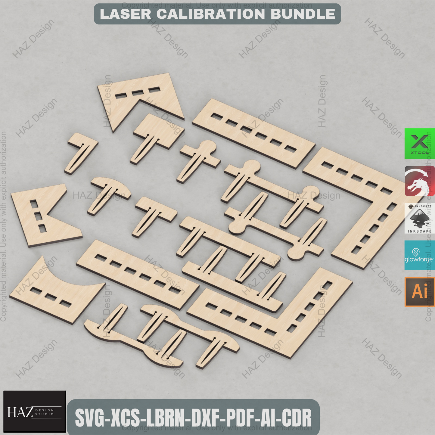 Ultimate Laser Calibration Bundle: Precision Test Tools for Cut & Engrave,Laser Calibration Toolkit: Kerf, Focus, Thickness & Ruler Test Files 445