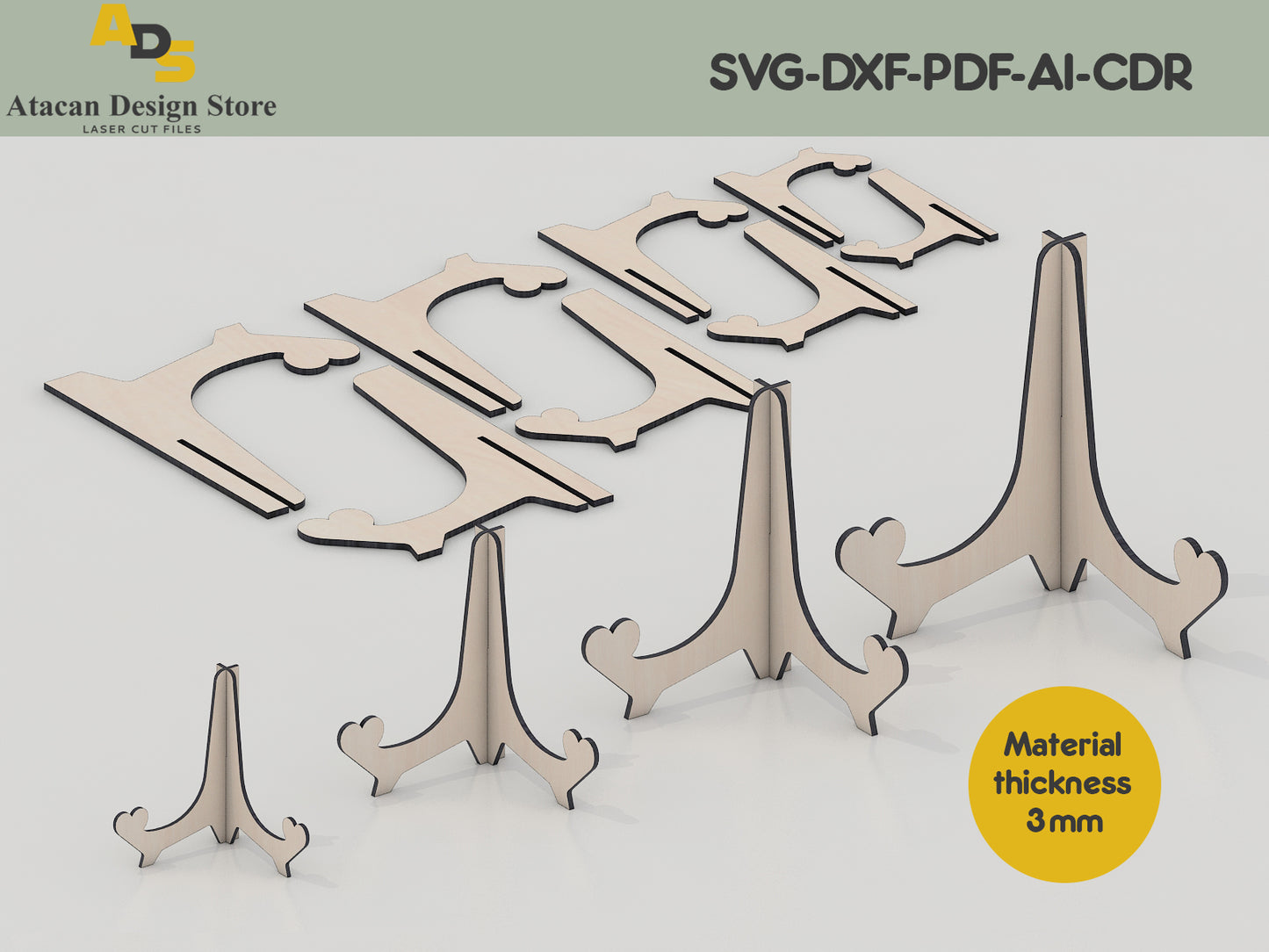Classic Plate Display Stand - Versatile Laser Cut Files for Home and Shop 402