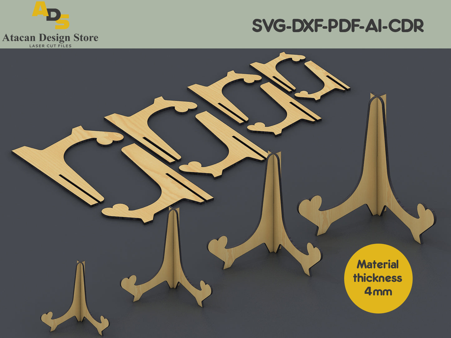 Classic Plate Display Stand - Versatile Laser Cut Files for Home and Shop 402