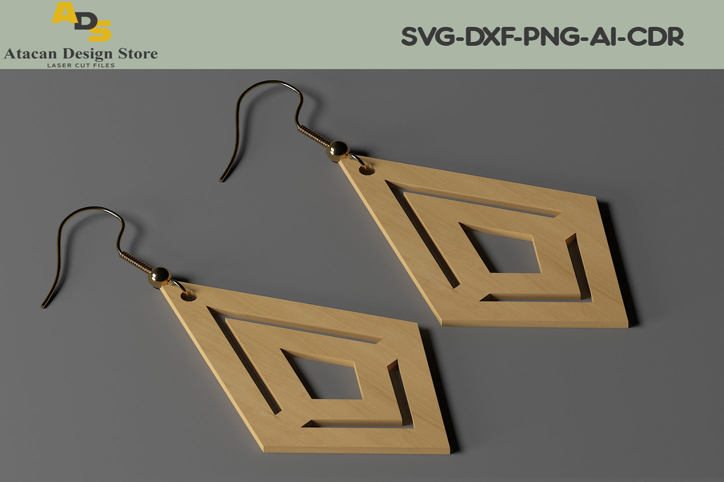 Laser Cut Jewelry Earrings / Teardrop Pendants Vector Files SVG, DXF, CDR ADS219