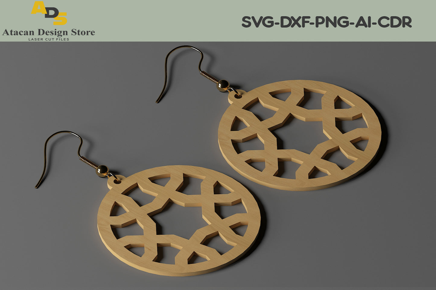 Laser Cut Jewelry Earrings / Teardrop Pendants Vector Files SVG, DXF, CDR ADS219
