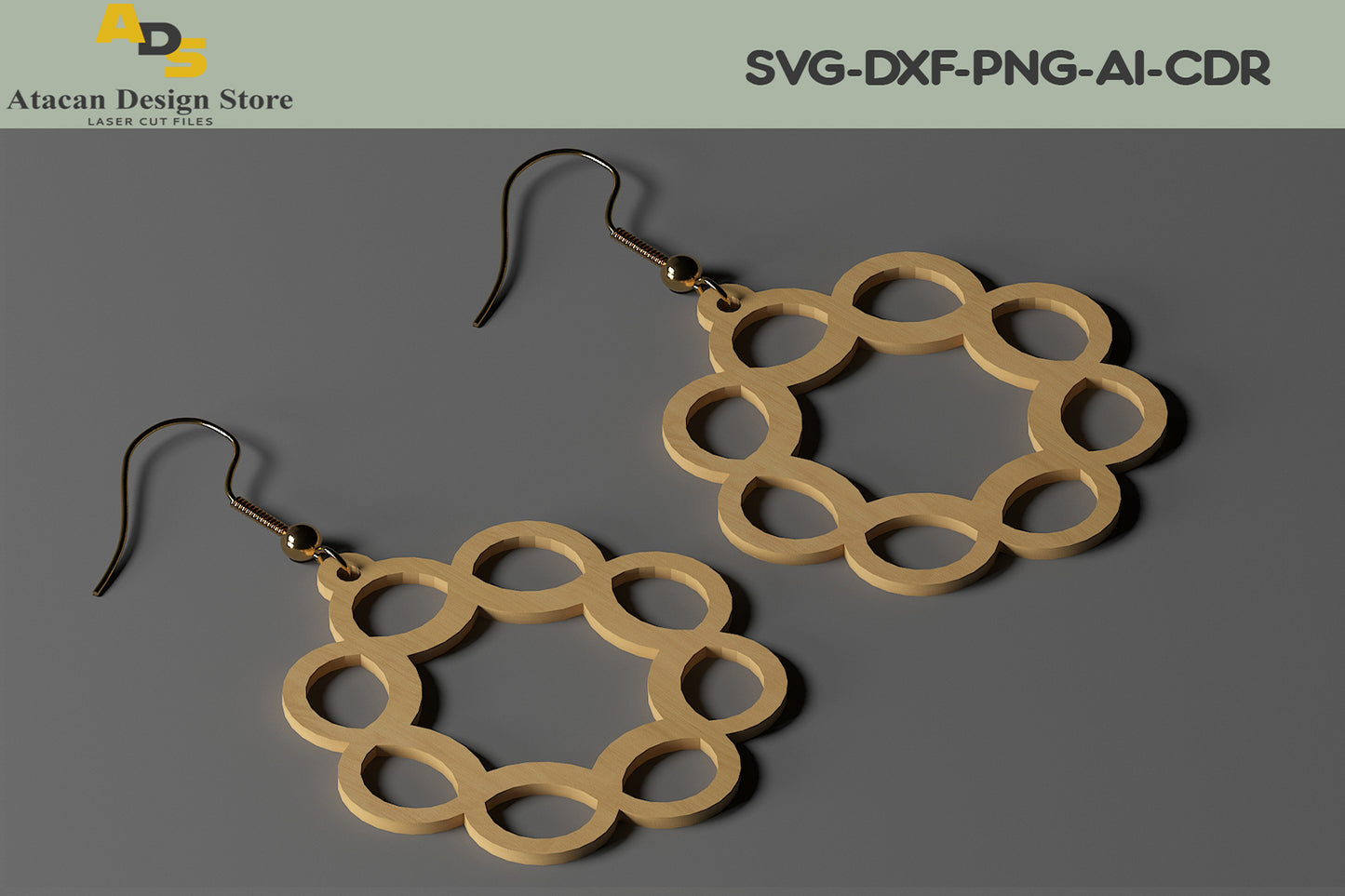 Laser Cut Jewelry Earrings / Teardrop Pendants Vector Files SVG, DXF, CDR ADS219
