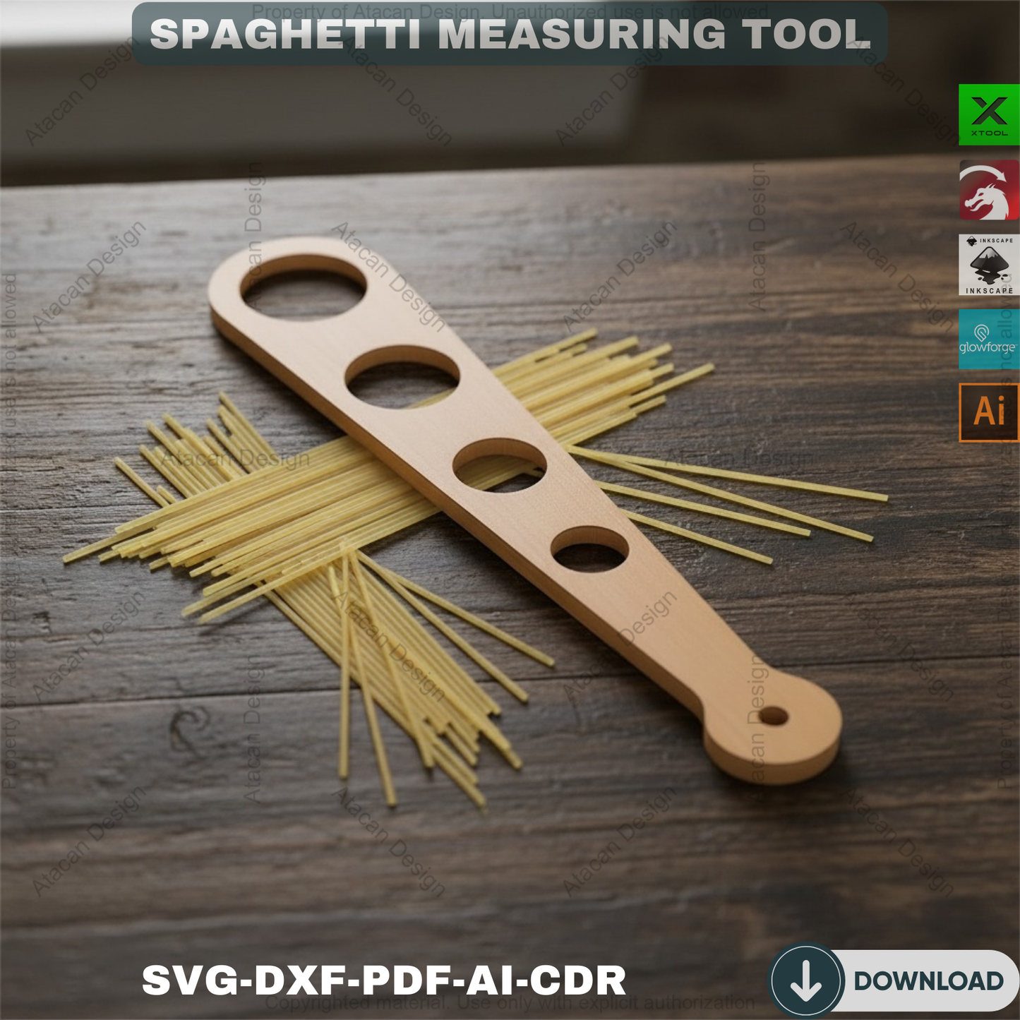 Spaghetti Pasta Measure Laser cut Plan - Spagetti Measuring Tool - Laser cut SVG Files 114