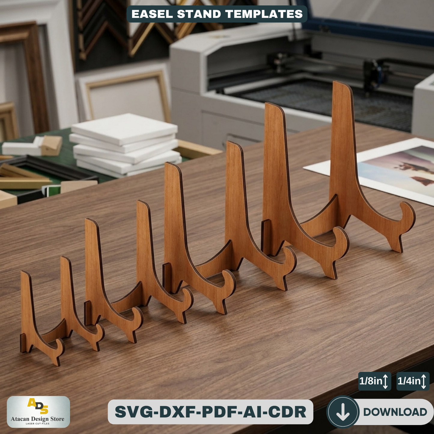 Elegant LaserCut Easel Stand Bundle for Displays - Craft Show Easel, Art Display Stands 088