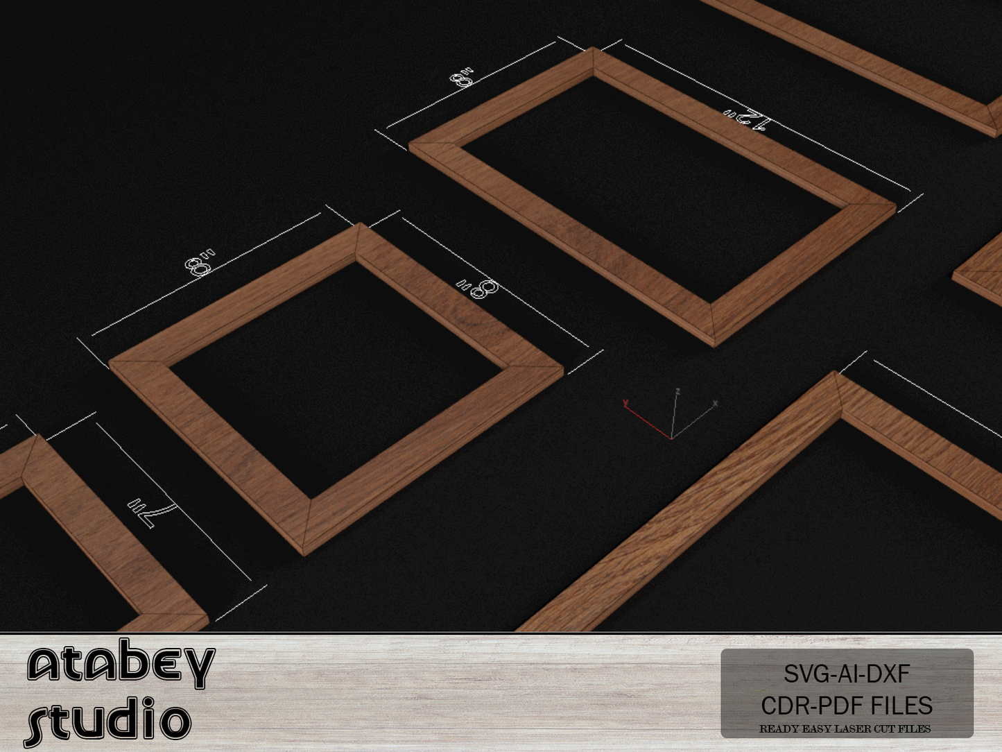 Versatile Laser Cut Frame Templates - Square & Rectangular Picture Frames for Home Decor 684
