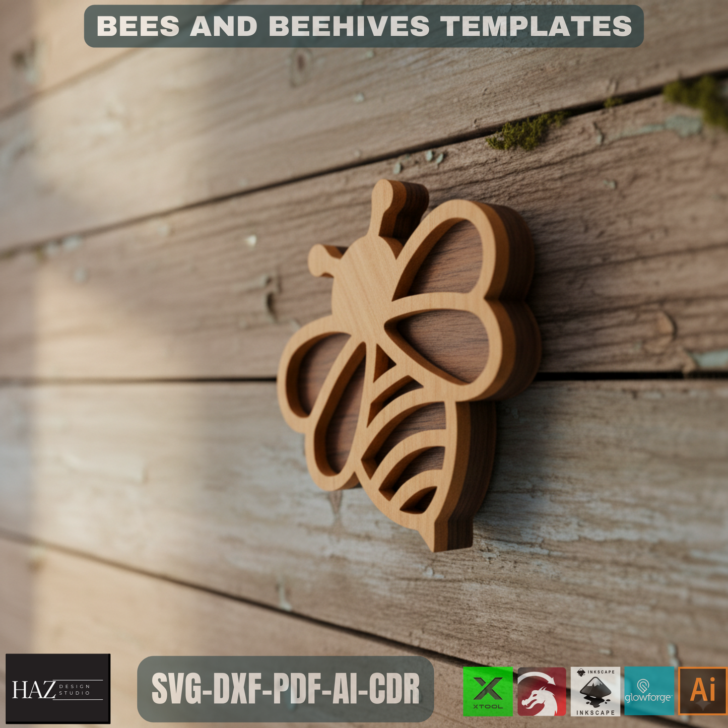 Layered Bee & Honeycomb SVG for Laser Cut, Beehive Decor, Digital Download, Glowforge Xtool Laser Files 324
