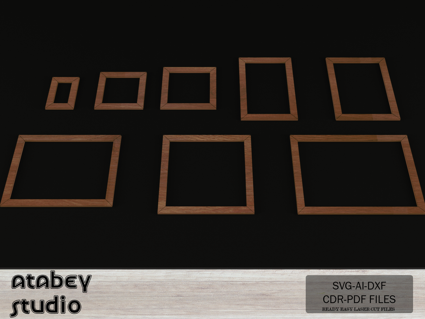Versatile Laser Cut Frame Templates - Square & Rectangular Picture Frames for Home Decor 684