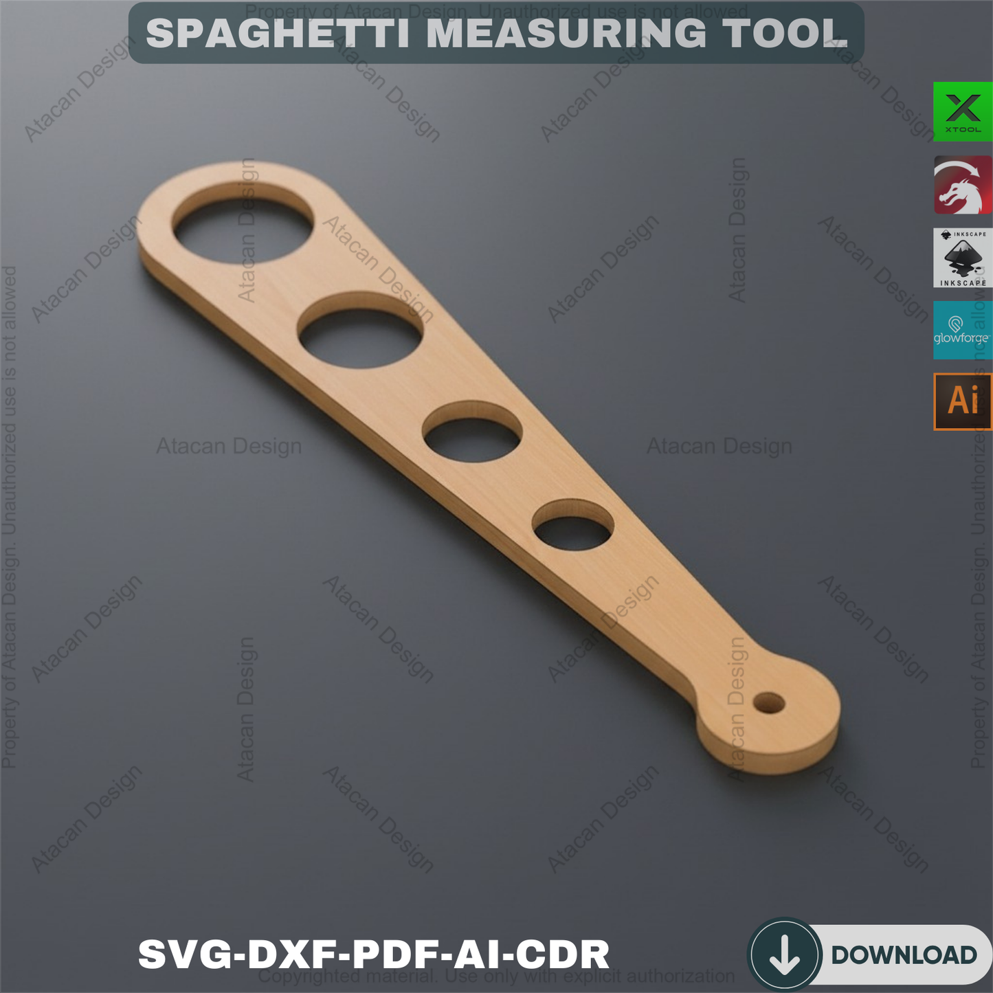 Spaghetti Pasta Measure Laser cut Plan - Spagetti Measuring Tool - Laser cut SVG Files 114