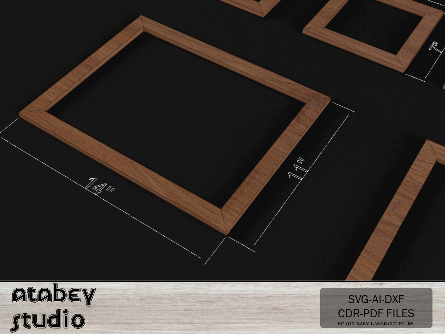 Versatile Laser Cut Frame Templates - Square & Rectangular Picture Frames for Home Decor 684