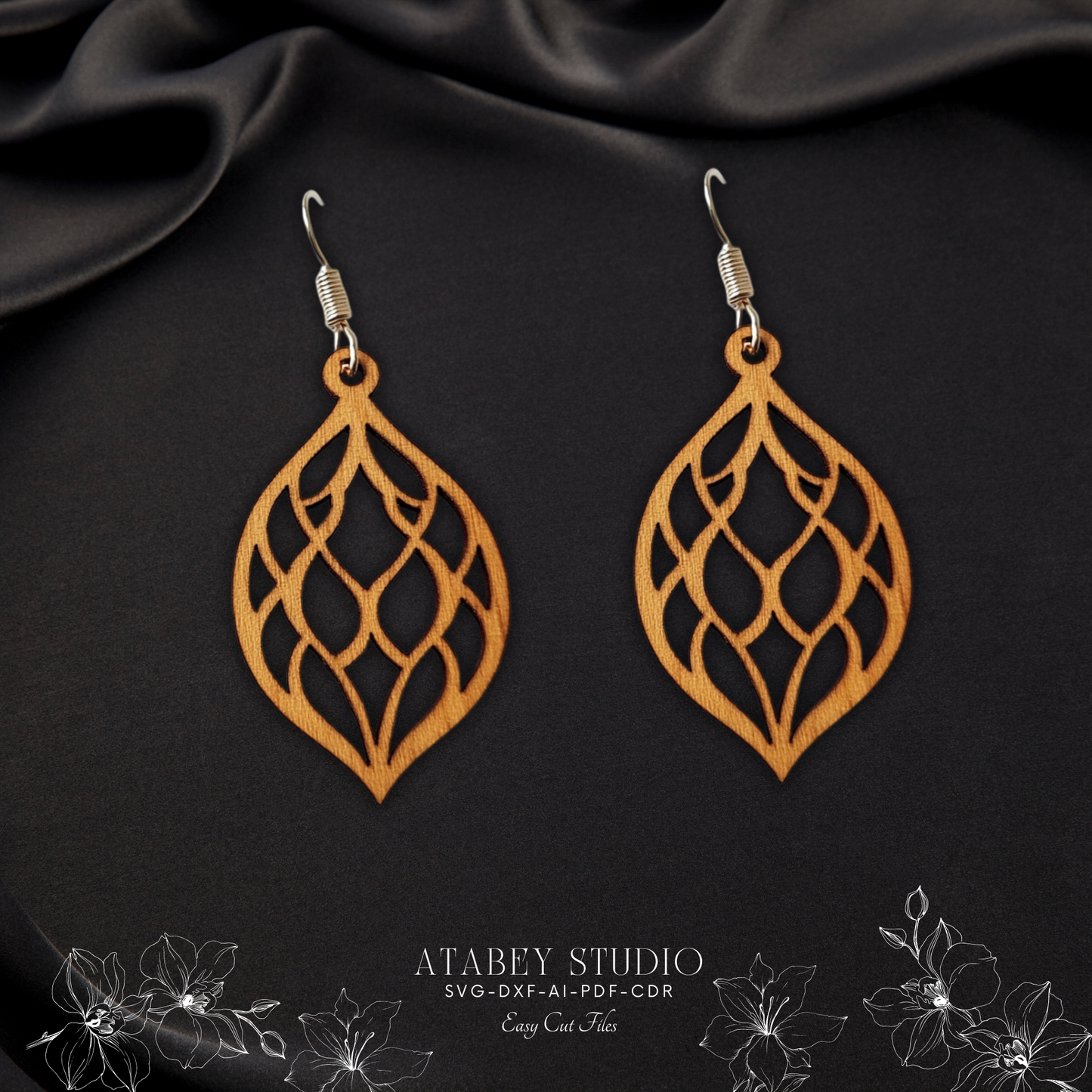 Elegant Teardrop & Cactus Earring Designs - Perfect for Laser Cut Jewelry Projects 882