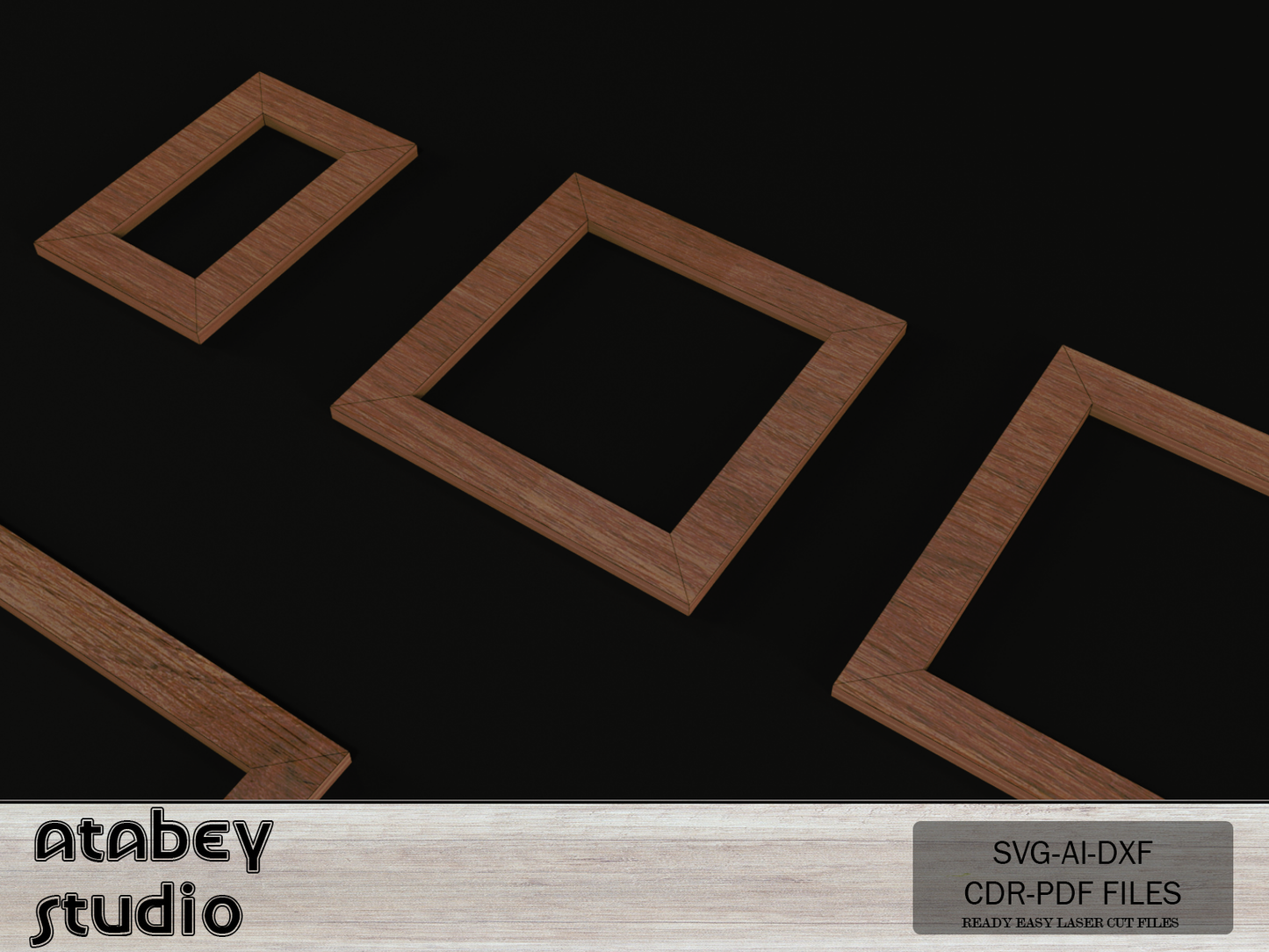 Versatile Laser Cut Frame Templates - Square & Rectangular Picture Frames for Home Decor 684