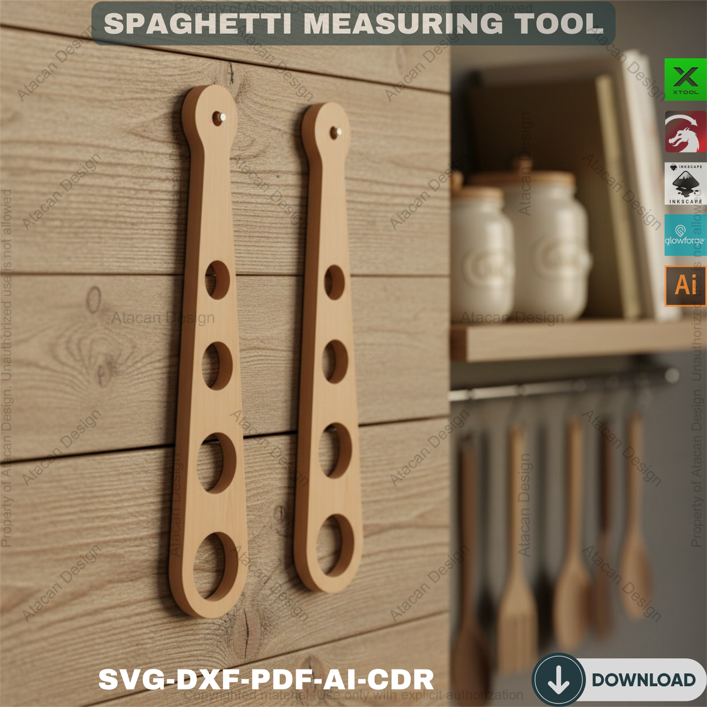 Spaghetti Pasta Measure Laser cut Plan - Spagetti Measuring Tool - Laser cut SVG Files 114