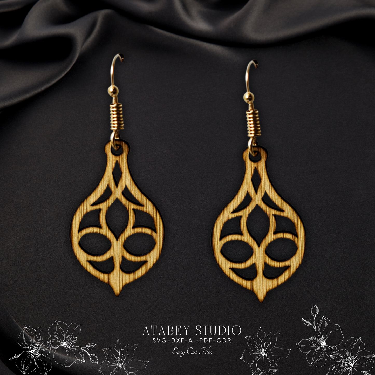 Elegant Teardrop & Cactus Earring Designs - Perfect for Laser Cut Jewelry Projects 882