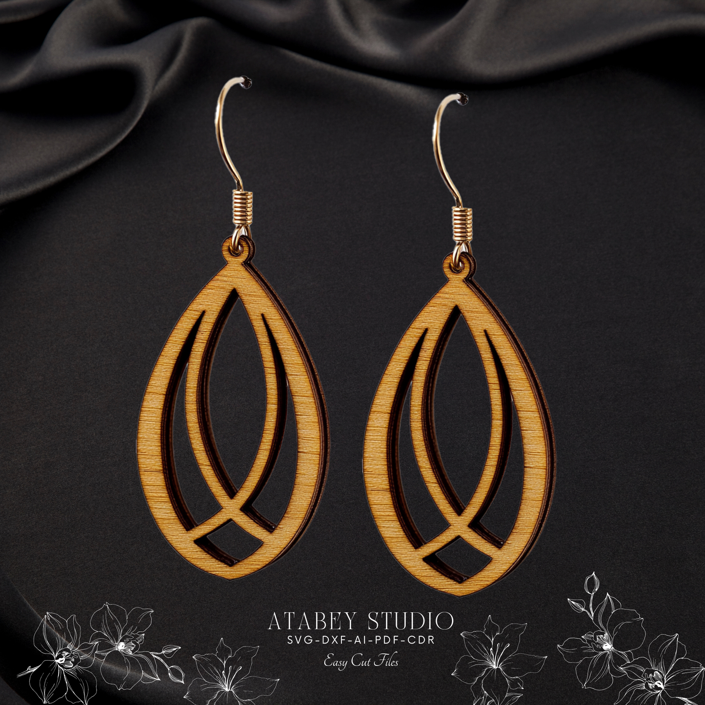 Elegant Teardrop & Cactus Earring Designs - Perfect for Laser Cut Jewelry Projects 882