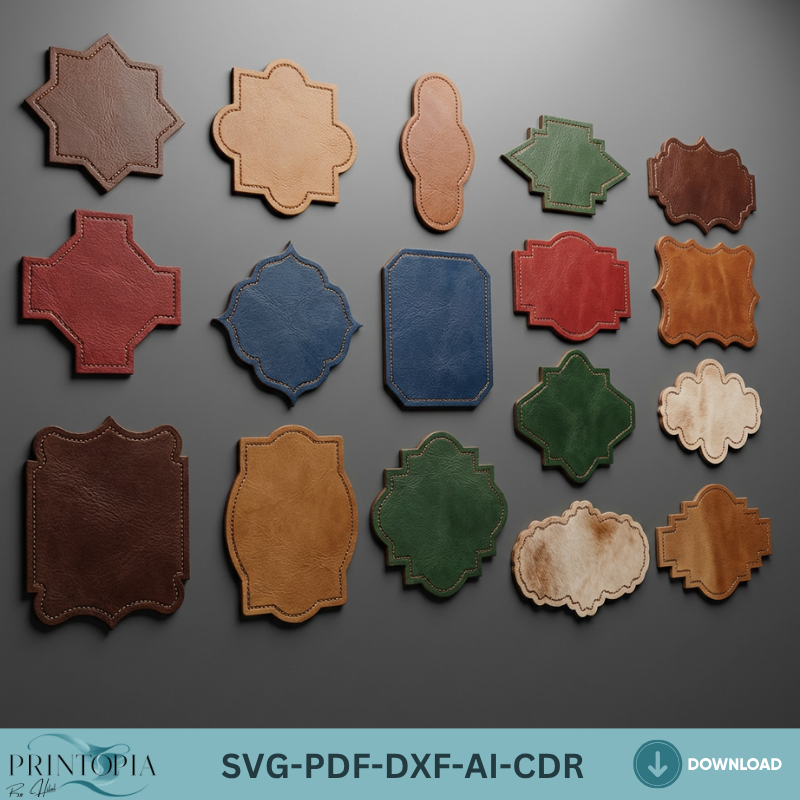Leather Label Templates for Laser Cutting Custom Branding Kit Laser Cut Files for Leather Crafting
