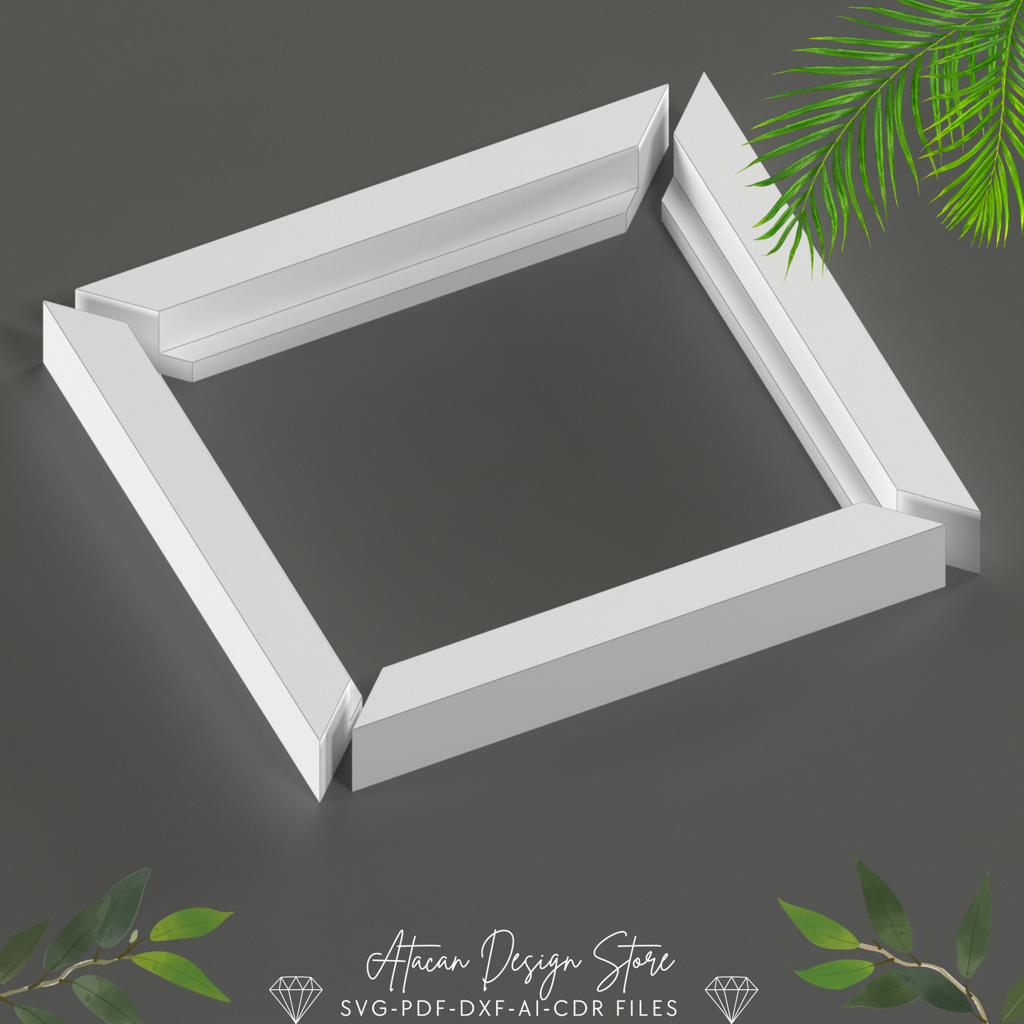 10x10 Inch Shadow Box Frame SVG Template - DIY Cardstock Frame SVG - Perfect for Cricut & Silhouette, Easy Scoring Options 688