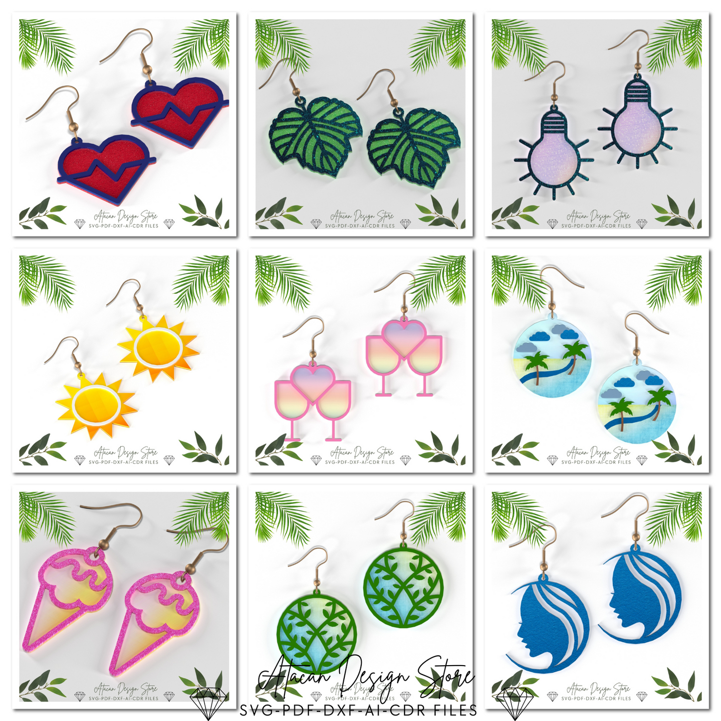 Unique Earring Design Collection - DIY Creative Jewelry Mega Pack - Geometric, Nature, Holiday, Bee, Diverse Themes and more 658